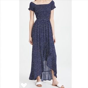 TIARE HAWAII blue polka dot maxi dress